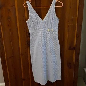 sleeveless seersucker dress